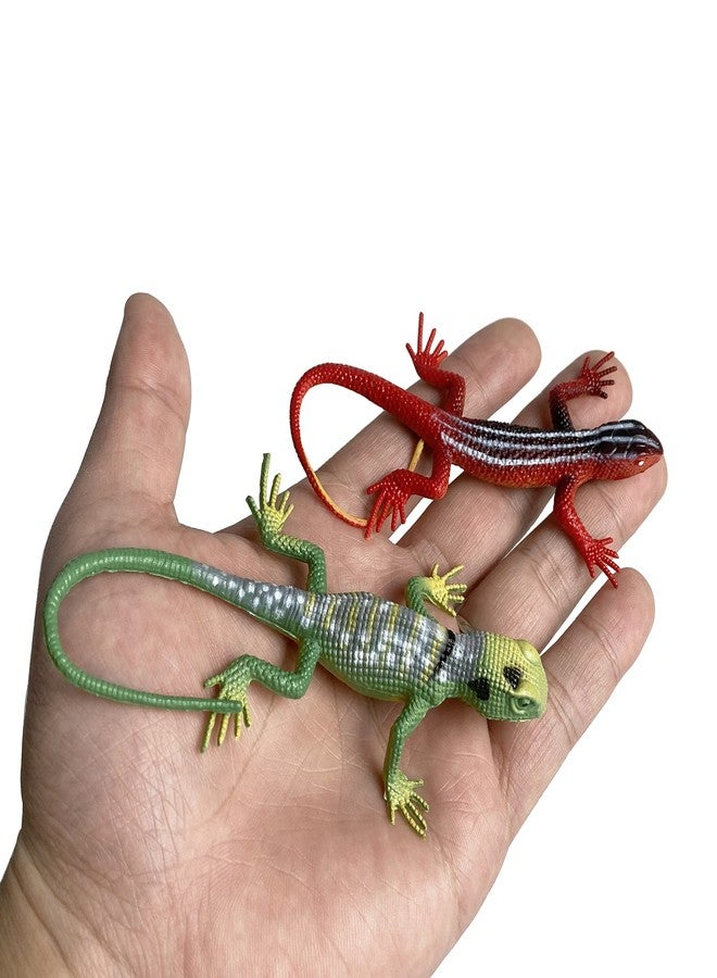 NAKIMO Plastic Lizard Toys Artificial Model Reptile Realistic Rubber Lizard Animal Figures for Halloween Party Decoration, Practical Joke and Educational Toys, 12Pcs - Image 3