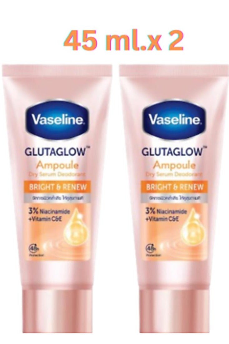 Vaseline Glutaglow Bright & Renew Ampoule Dry Serum Deodorant 45ml 2 pcs