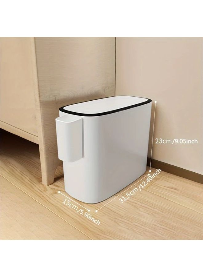 1pc Large Capacity Slim Trash Can With Lid For Kitchen Bathroom Gap - Image 3