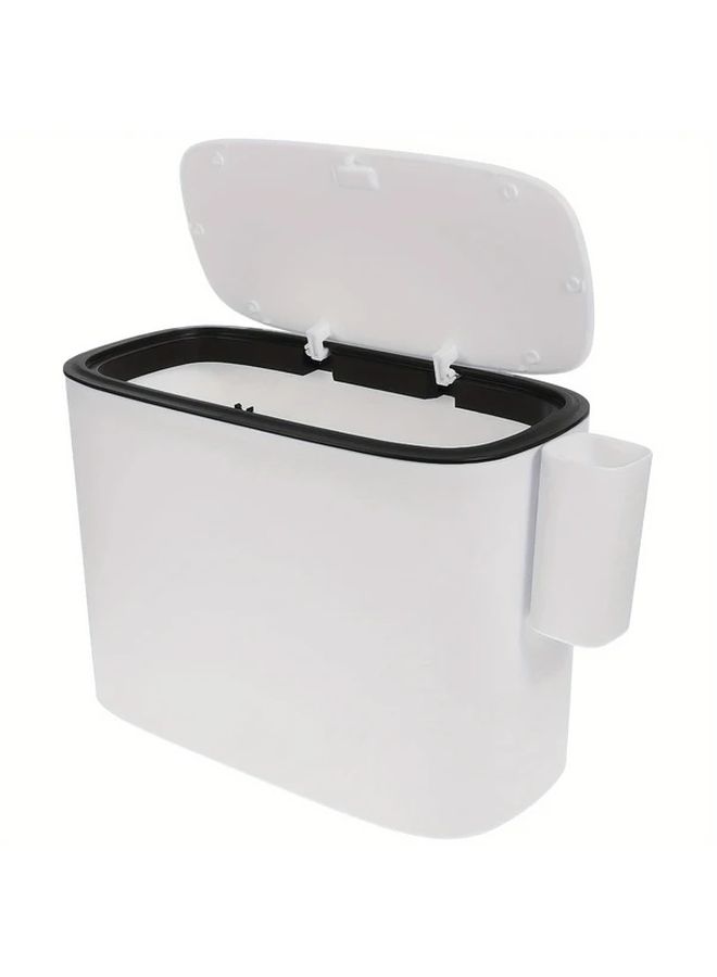 1pc Large Capacity Slim Trash Can With Lid For Kitchen Bathroom Gap - Image 5