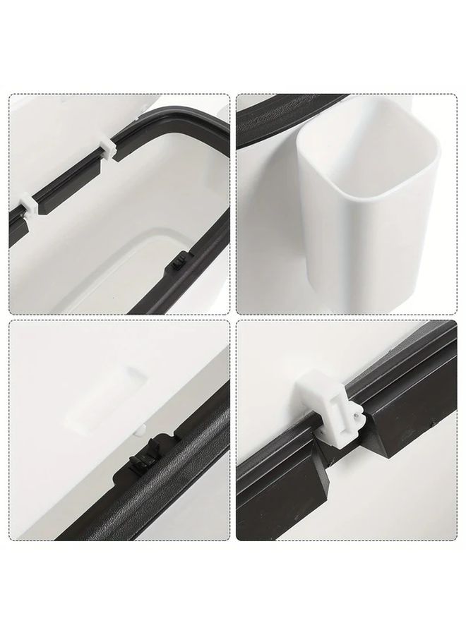 1pc Large Capacity Slim Trash Can With Lid For Kitchen Bathroom Gap - Image 2