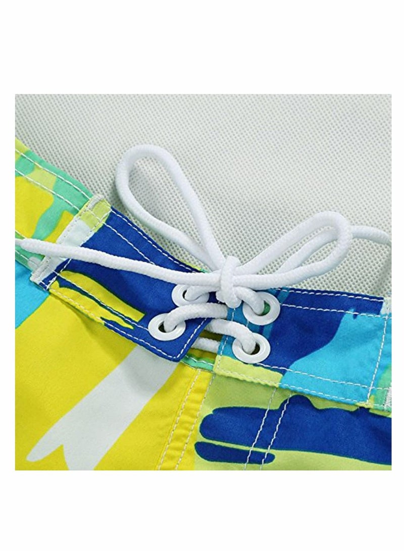 Y&D Boys Swim Trunks Camouflage Quick Dry Beach Shorts Board with Mesh Lining - Image 4