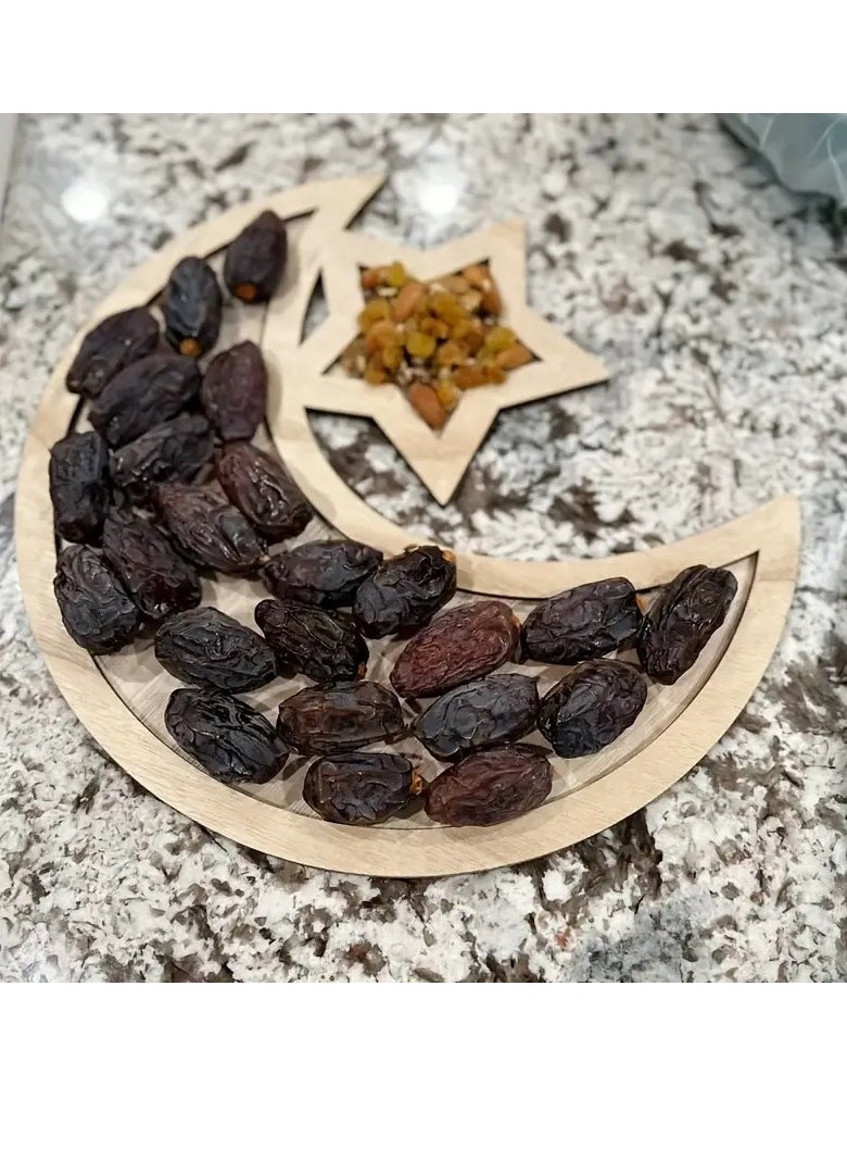 Home Care 1pc Exquisite Stars and Moon Wooden Ornaments - Decorative Room Accents for Ramadan and Eid Al-Fitr Celebrations, Birthday Parties, and Holiday Decorations - Handcrafted Wooden Crafts for Unique Gift Ideas and Home Decor Enhancement 31.2X35 cm  - Image 3