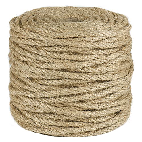 Tenn Well 5mm Jute Rope, 164 Feet 4Ply Twisted Thick Twine Rope for Gardening, Crafting, Recycling, Cat Scratching Post, Farmhouse Decor, Macrame Projects - Image 1