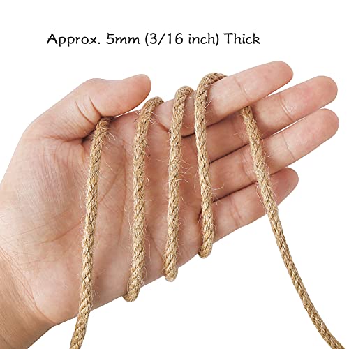 Tenn Well 5mm Jute Rope, 164 Feet 4Ply Twisted Thick Twine Rope for Gardening, Crafting, Recycling, Cat Scratching Post, Farmhouse Decor, Macrame Projects - Image 3
