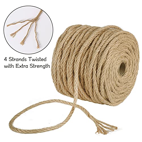 Tenn Well 5mm Jute Rope, 164 Feet 4Ply Twisted Thick Twine Rope for Gardening, Crafting, Recycling, Cat Scratching Post, Farmhouse Decor, Macrame Projects - Image 2