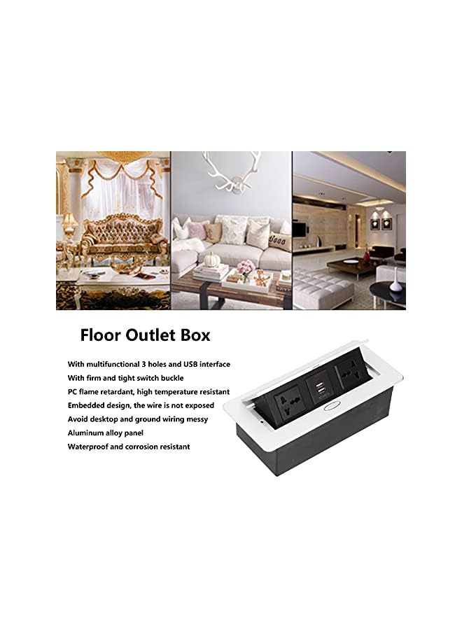 The Bros Floor Electrical Outlet, Up Desktop Socket 3 Hole with LED Indicator for Electrical Equipment - Image 2