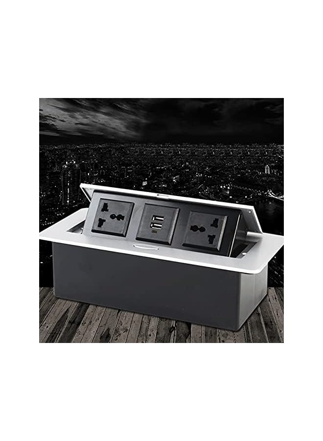 The Bros Floor Electrical Outlet, Up Desktop Socket 3 Hole with LED Indicator for Electrical Equipment - Image 4