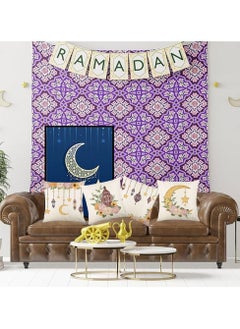 4PCS Linen Ramadan Mubarak Pillow Covers 18x18" Light Moon Stars Ramadan Cushion Cover Zipper Throw Pillow Covers for Couch Sofa Car Living Room Home Decor Pillowcase - pzsku/Z0439087FD182869A15AFZ/45/_/1735109646/f0fba728-7987-457c-b287-b5dd93d3e873