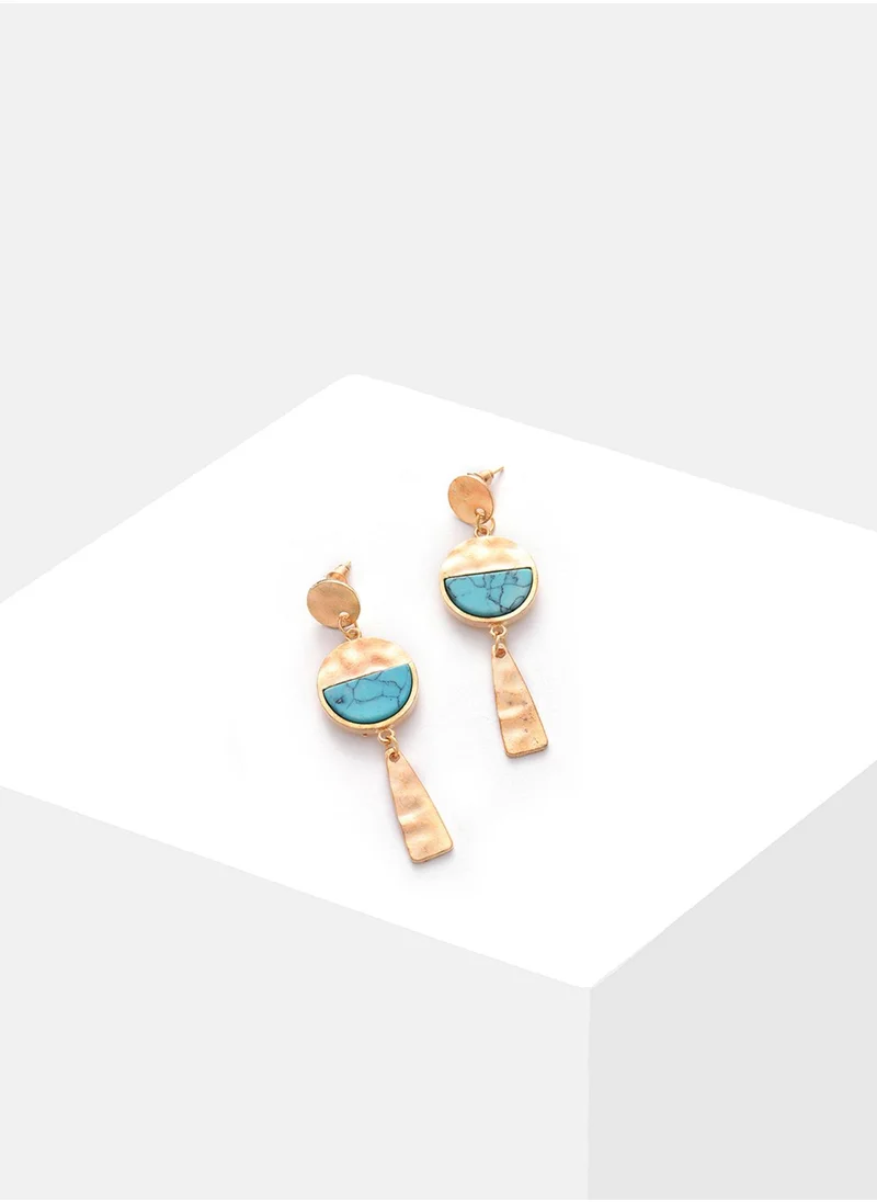 SOHI Dented Drop Earrings