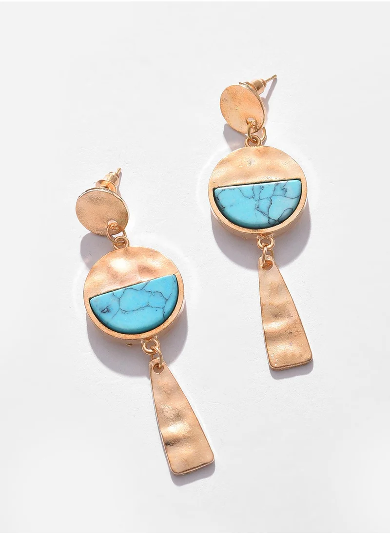 SOHI Dented Drop Earrings