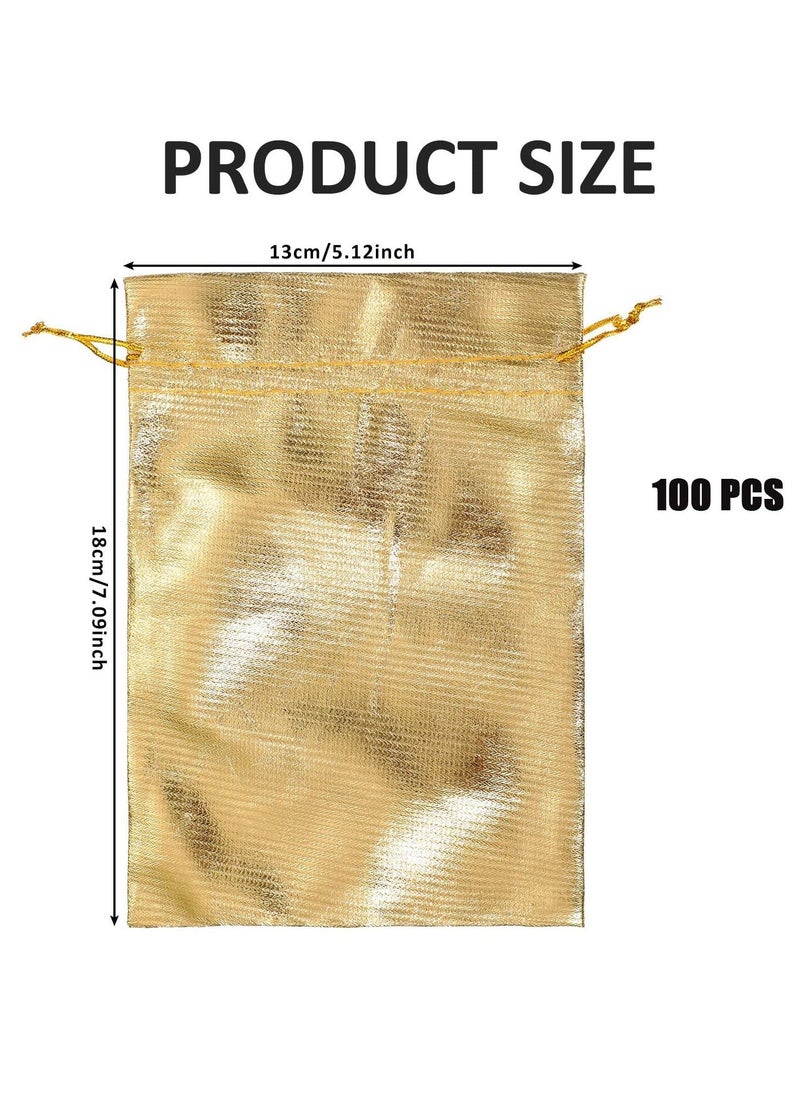 100pcs Drawstring Pouches Bags 5 x 7 Inch Jewelry Watches Earrings Bracelets Lipstick Baby Shower Party Wedding Favor Cookies Candy Bags  - Image 5