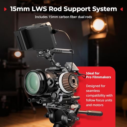 SMALLRIG Camera Base Plate Kit with 15mm LWS Rod Rail Clamp Carbon Fiber 15mm Rods 8 20cm for Sony A6500 A6600 A6300 for Canon R5 R6 for Sony A7SIII A7III Both for Cameras Cages 5609 - Image 3