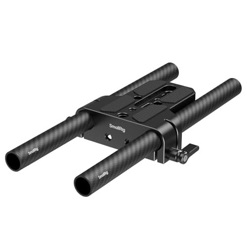 SMALLRIG Camera Base Plate Kit with 15mm LWS Rod Rail Clamp Carbon Fiber 15mm Rods 8 20cm for Sony A6500 A6600 A6300 for Canon R5 R6 for Sony A7SIII A7III Both for Cameras Cages 5609 - Image 1