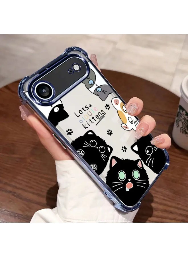 Temu Kitty Cat Design Phone Case High Protection Shockproof Transparent High Glossy Edges Protect Your Phone From Shocks And Drops Luxury High Quality Phone Case Compatible With iPhone 17 Air - Image 1