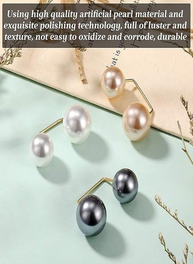 ZANOTTRA 6 Pieces Artificial Pearl Brooch Pins, Anti-Exposure Neckline Safety Pins Sweater Shawl Clips for Women Girls Wedding Party Decorations, Saree Brooch for Women Stylish (2 Styles) - Image 5