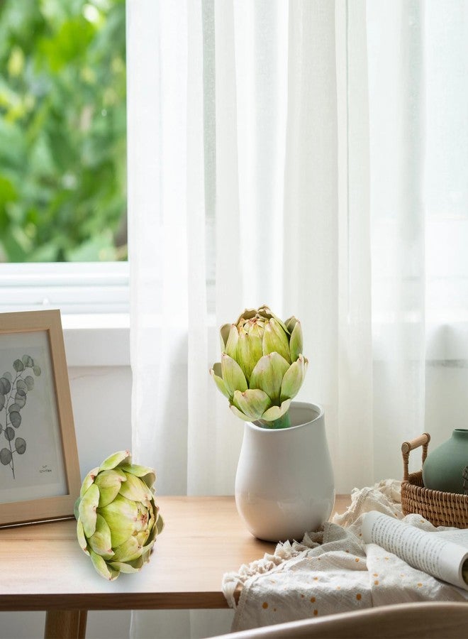 Notakia 3Pcs Green Large Faux Artichokes for Decoration Bowl Fillers Fake Fruit Artificial Artichokes That Look Real Realistic Fake Vegetable Decor for Home Kitchen Table Party Centerpiece - Image 3