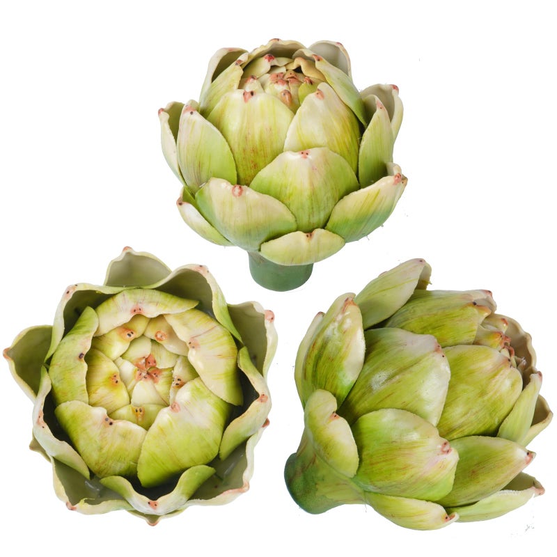 Notakia 3Pcs Green Large Faux Artichokes for Decoration Bowl Fillers Fake Fruit Artificial Artichokes That Look Real Realistic Fake Vegetable Decor for Home Kitchen Table Party Centerpiece - Image 1