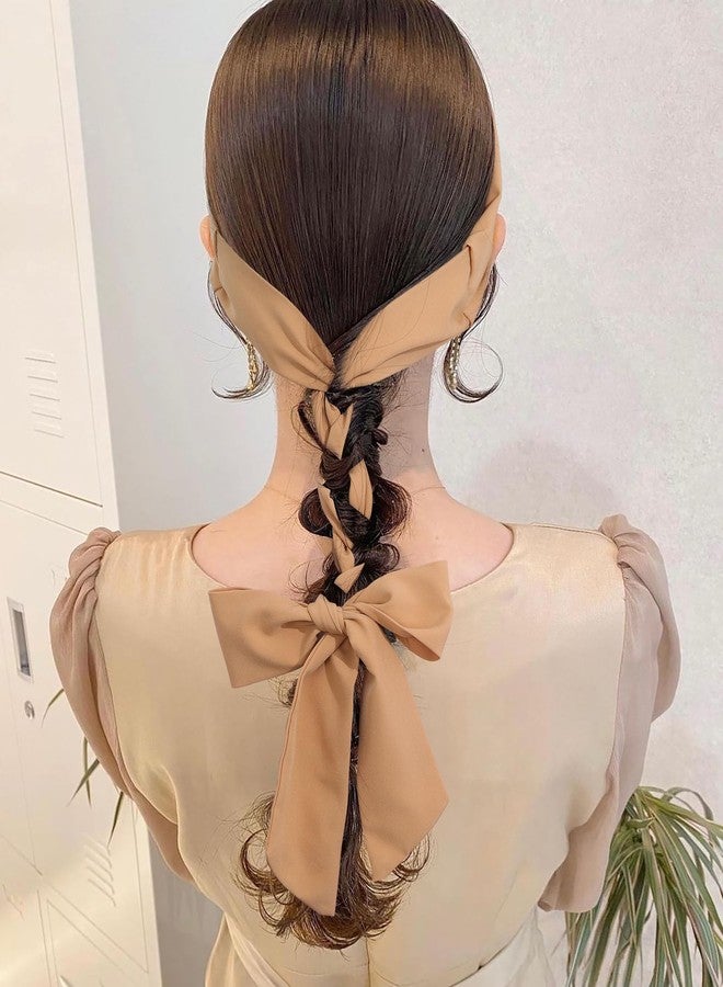 AWAYTR Women Long Head Wraps Bands - Twist Knotted Headbands for Women Long Thick Hair 3PCS Chiffon Criss Cross Head Wraps Non Slip Hair Band - Image 2