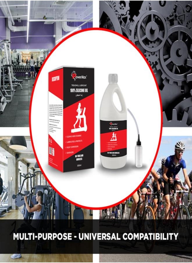 Fitness® Pms-500 Multi-Purpose 100% Pure Silicone Treadmill Lubricant, Full Belt Width Lubrication, No Odor & No Propellants, Nozzle Cap For Easy Application For All Treadmills