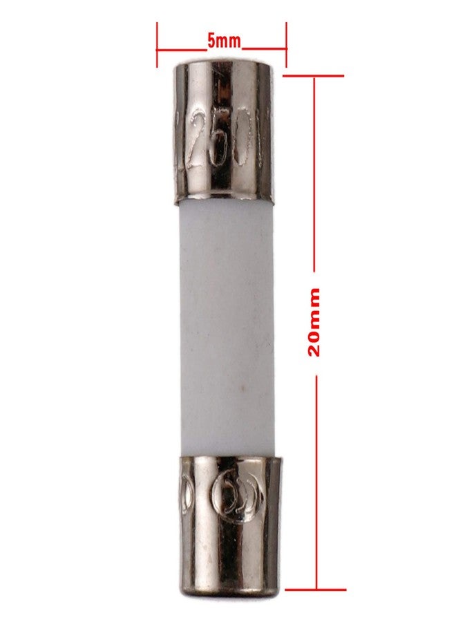 BOJACK FIDEBEY Fusibles de cerámica T6.3AH250V 5x20mm 6.3A 250V de soplado lento 6.3 amperios 250V tube de cerámica fusibles de retardo de Tiempo (paquete de 20 unidades) - Image 3