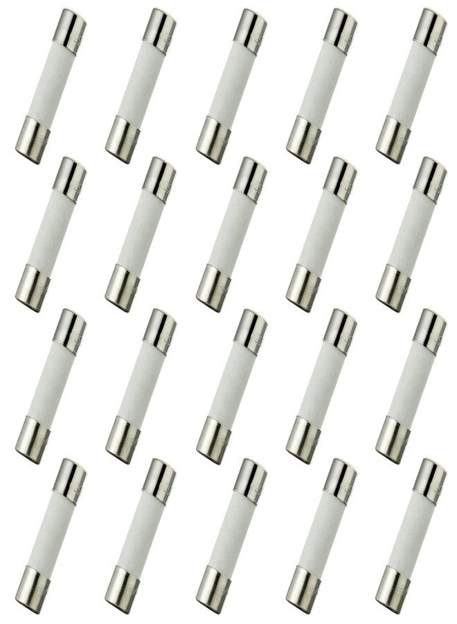 BOJACK FIDEBEY Fusibles de cerámica T6.3AH250V 5x20mm 6.3A 250V de soplado lento 6.3 amperios 250V tube de cerámica fusibles de retardo de Tiempo (paquete de 20 unidades) - Image 1