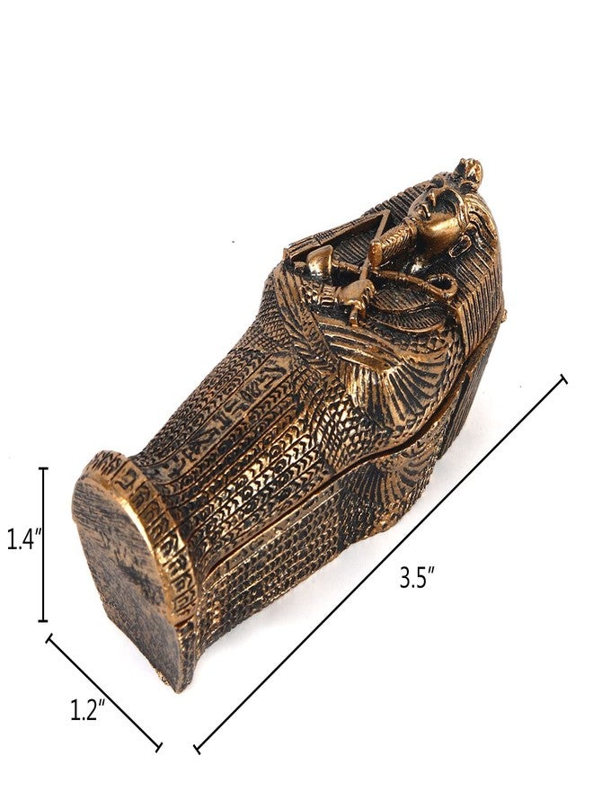 Kocris Casa Aquarium Mummy Gold Coffin Decorations Egypt Fish Reptile Turtle Tank Décor Ornament Pet Bronze - Image 4