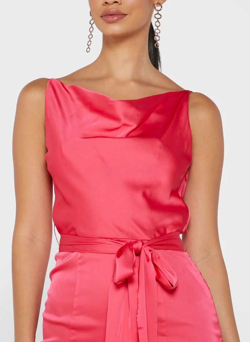 Chi-Chi London Cowl Neck Detail Dress