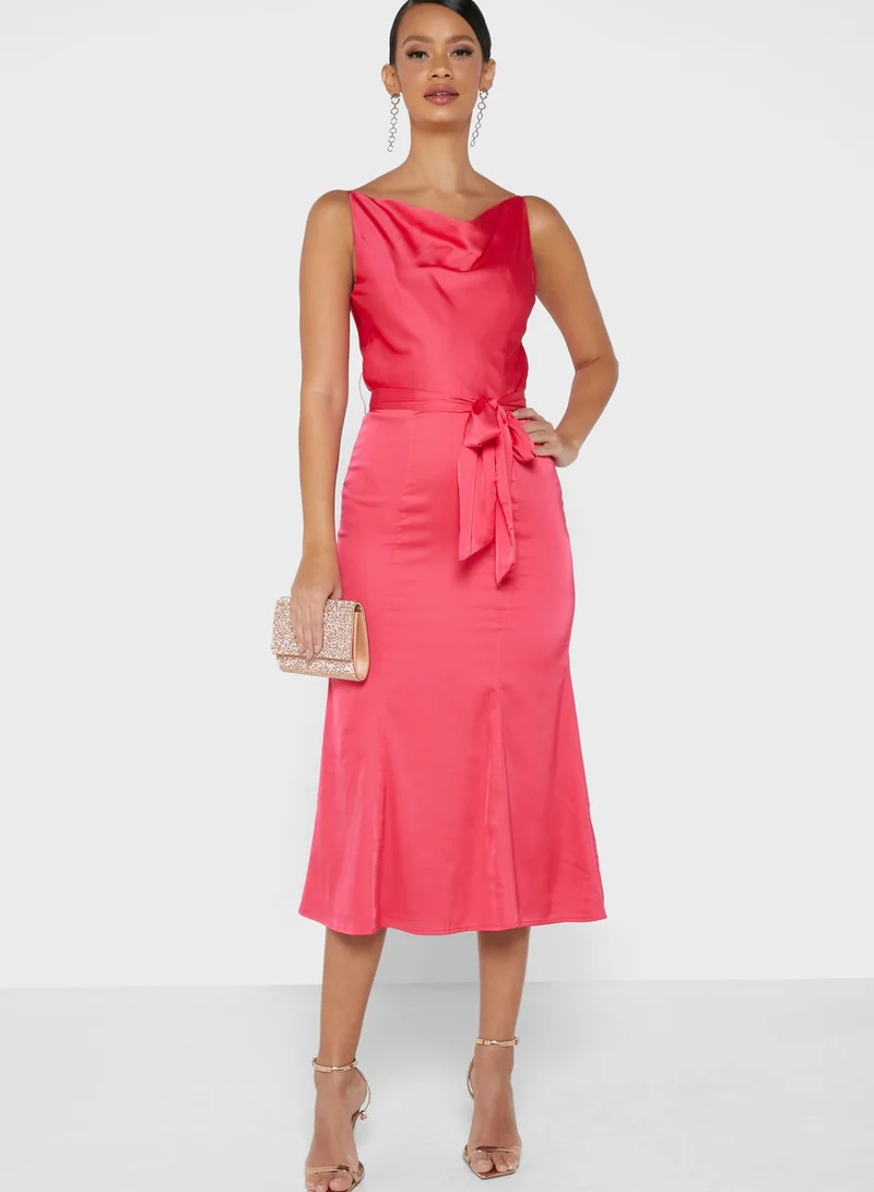 Chi-Chi London Cowl Neck Detail Dress