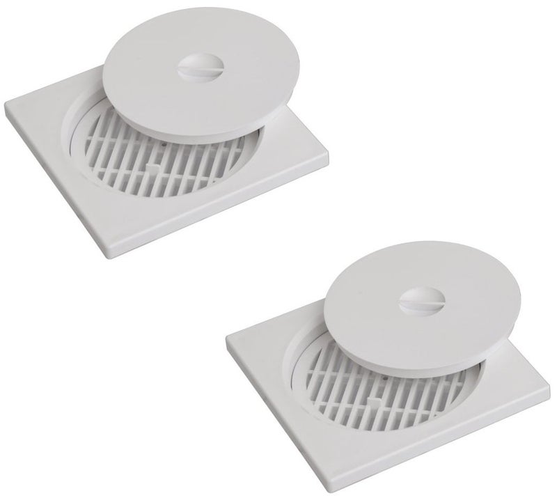 CIPLA PLAST CIPLAPLAST Plastic Shower Floor DrainStrainer with Lid Plastic Drainer for Kitchen Utensils BRC732WH2 Floor Drainer for Bathroom Pack of 2 - Image 1