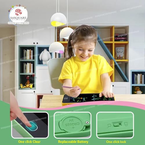 S4SQUARE ENTERPRISE حافظة أقلام مع لوحة كتابة، لوح سحري لوح كتابة مع صندوق أقلام صندوق هندسي صندوق بوصلة للأولاد والبنات متعدد الوظائف مع لوحة كتابة منظم قرطاسية ذكي للأطفال (FF4) - Image 5