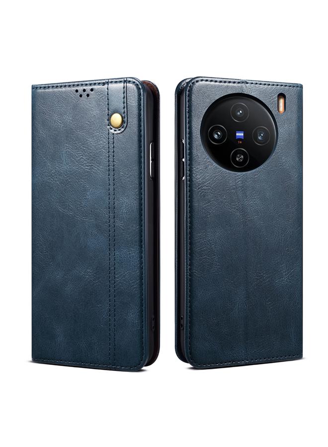 The Bros Case For vivo X100 Oil Wax Crazy Horse Texture Leather Phone Case