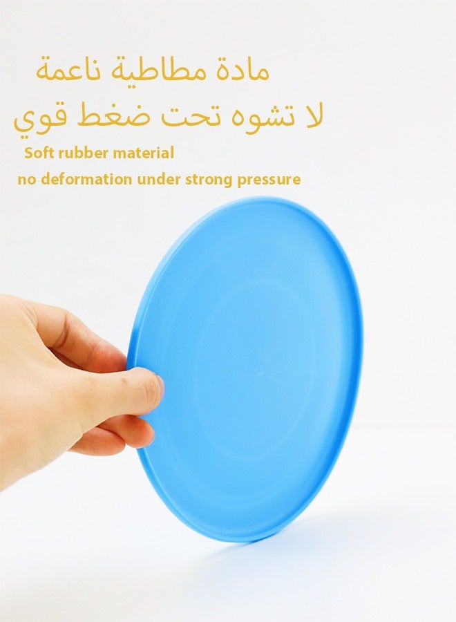 Frisbee Dogs Flying Disk Toys Outdoor Playing Lawn Game Frisbee for Trainning Soft Silicone Colorful 1 pcs Bulk (Blue) - Image 4