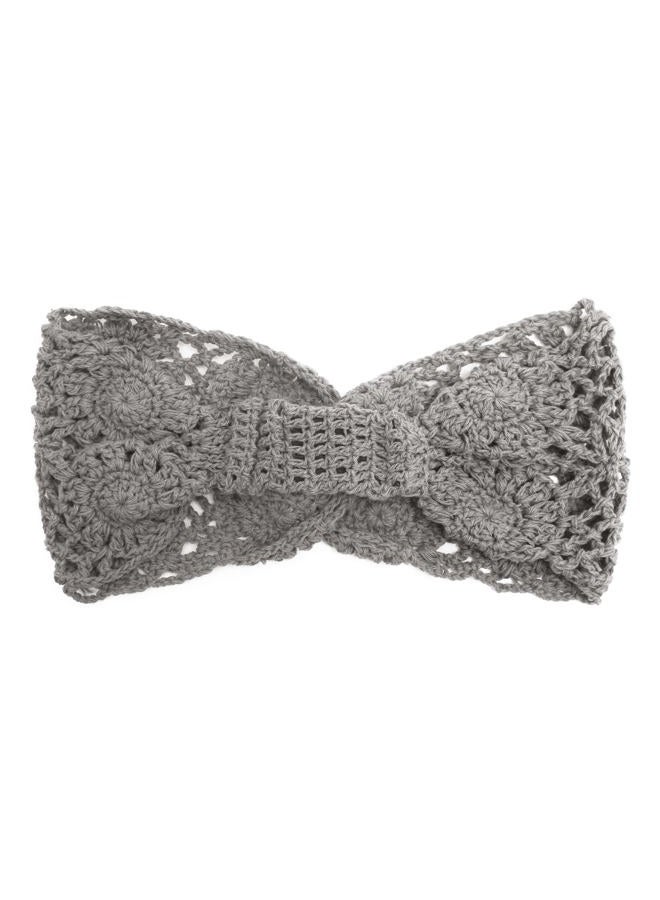 ZLYC Women Headband Handmade Crochet Knit Boho Flower Hair Bands (Twist Knotted Gray) - Image 5
