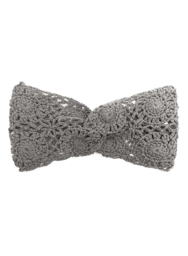 ZLYC Women Headband Handmade Crochet Knit Boho Flower Hair Bands (Twist Knotted Gray) - Image 4