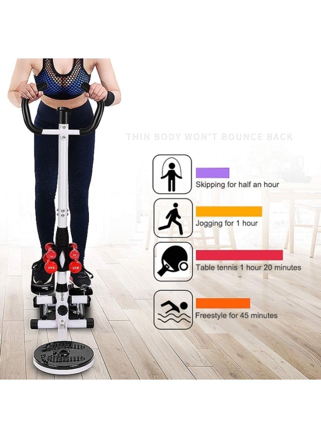 سبورت كيو جهاز ستيبر متعدد الوظائف من سبورت كيو®️ مع شاشة LCD، دمبلز، قرص تويست وأحزمة مقاومة – جهاز رياضي منزلي لحرق الدهون، شد البطن والخصر، تمارين الأرجل والأرداف والذراعين - Image 5