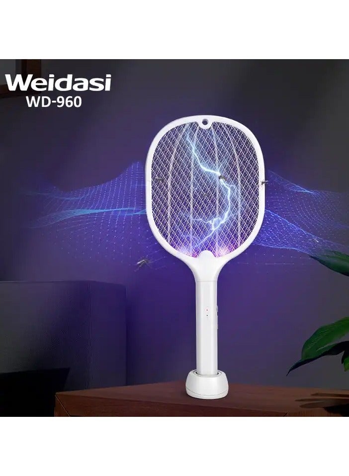 WEIDASI Rechargeable Electric Mosquito Swatter Mosquito Killer Racket and Electric Mosquito Swatter with Holder WD-960 - Image 1