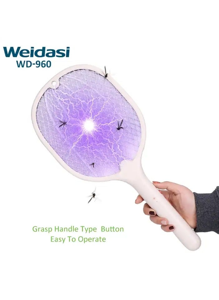 WEIDASI Rechargeable Electric Mosquito Swatter Mosquito Killer Racket and Electric Mosquito Swatter with Holder WD-960 - Image 2