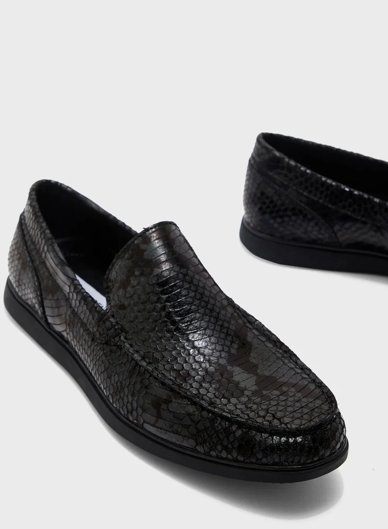STEVE MADDEN Travis-A Snake Print Loafers