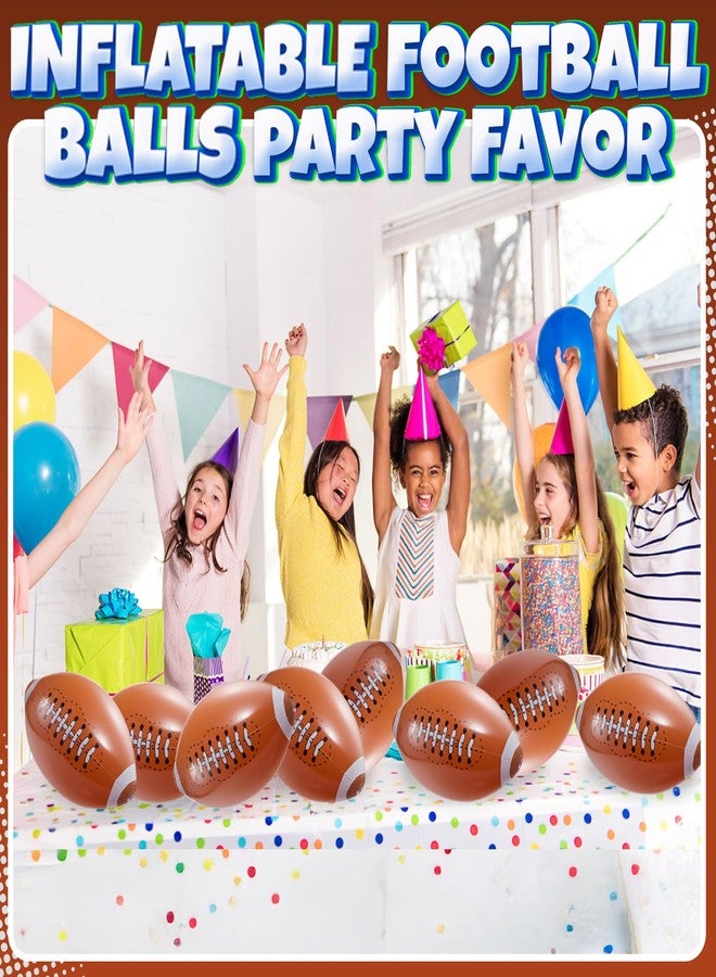 Bedwina 12-Pack 16" Inflatable Footballs for Football Party Decorations & Party Favors - Blow-Up Sports-Themed Beach Balls for Game Day & Birthday Supplies, Goodie Bag Stuffers - Image 5
