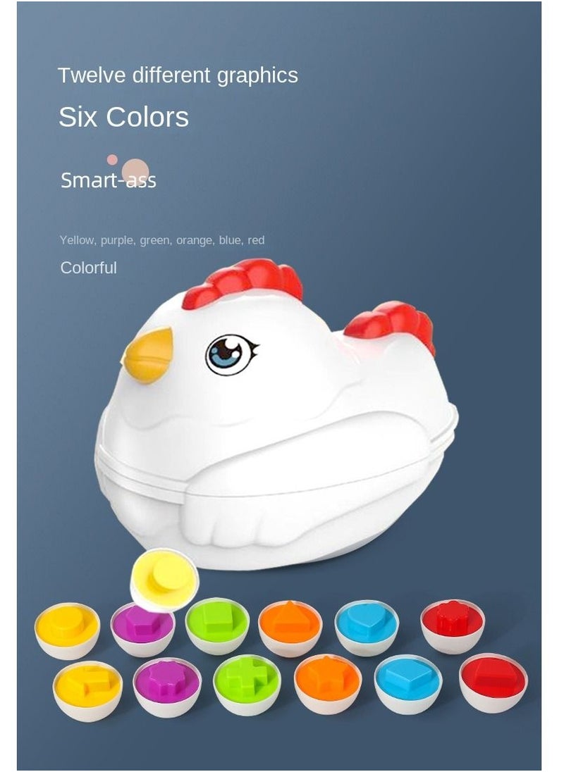 Y&D Toddler Chicken Toy Fine Motor Skills Matching Eggs Best Color And Shape Sorter Egg Toys  - Image 5