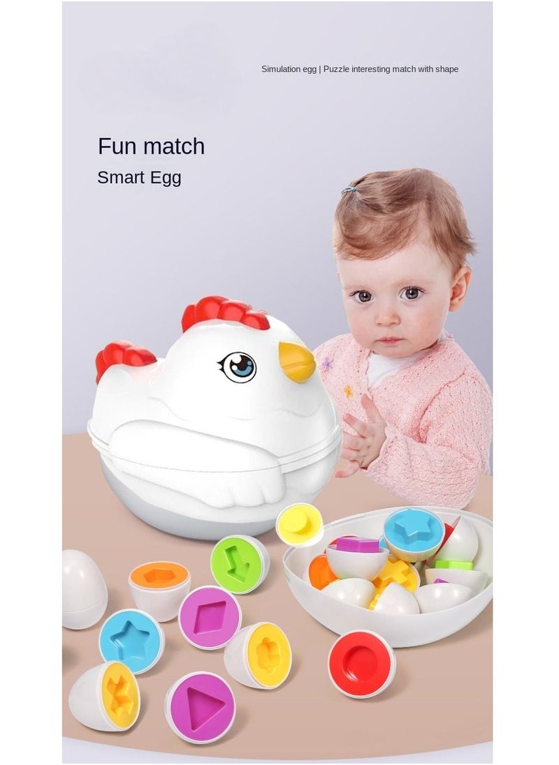 Y&D Toddler Chicken Toy Fine Motor Skills Matching Eggs Best Color And Shape Sorter Egg Toys  - Image 2