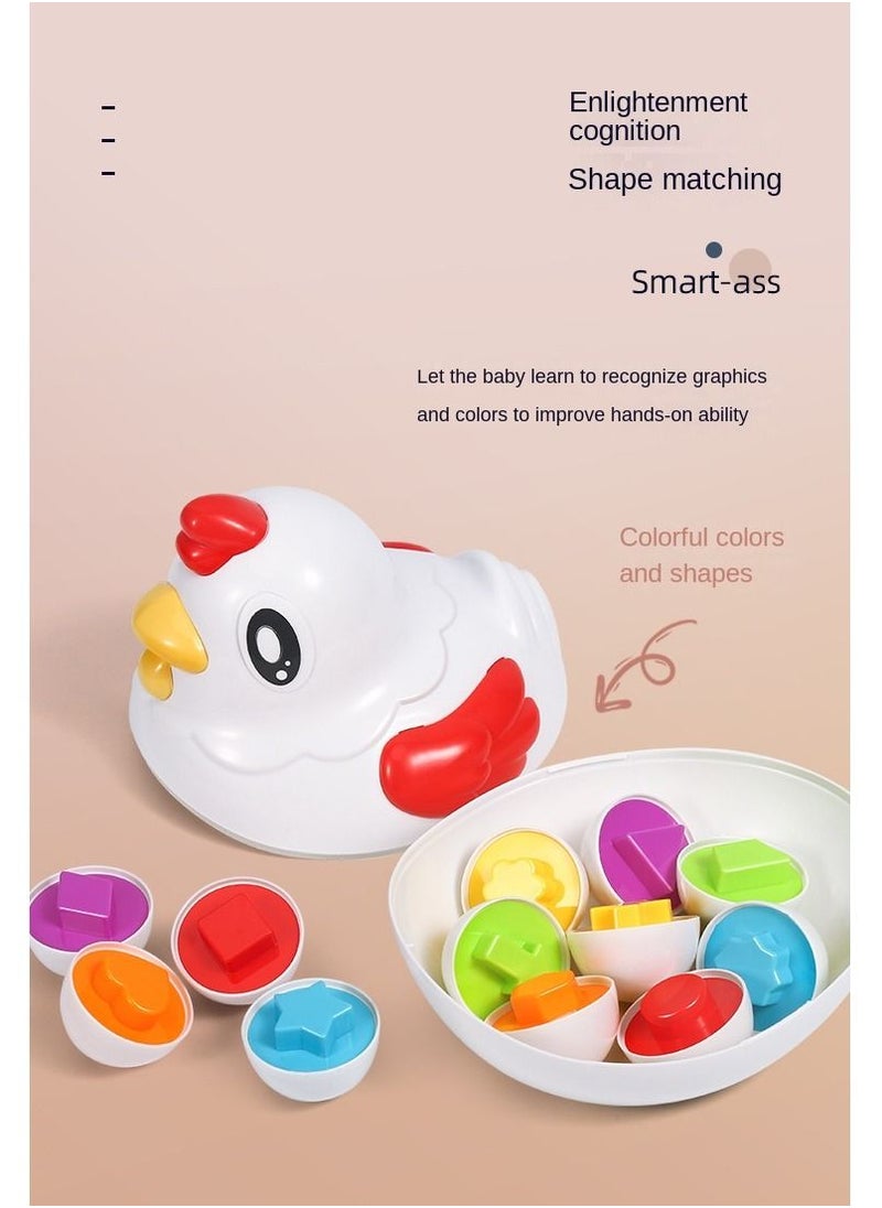 Y&D Toddler Chicken Toy Fine Motor Skills Matching Eggs Best Color And Shape Sorter Egg Toys  - Image 4