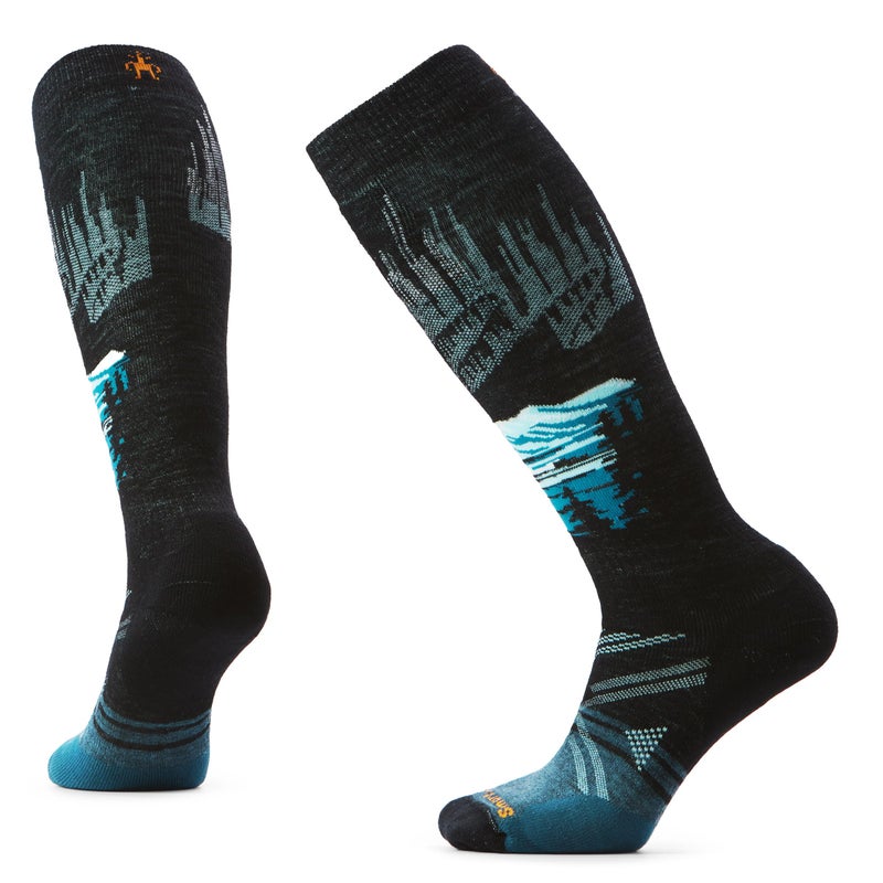 Smartwool, Women's, Ski Full Cushion Alpine Auroras Over The Calf Socks, Black, Medium - Image 1