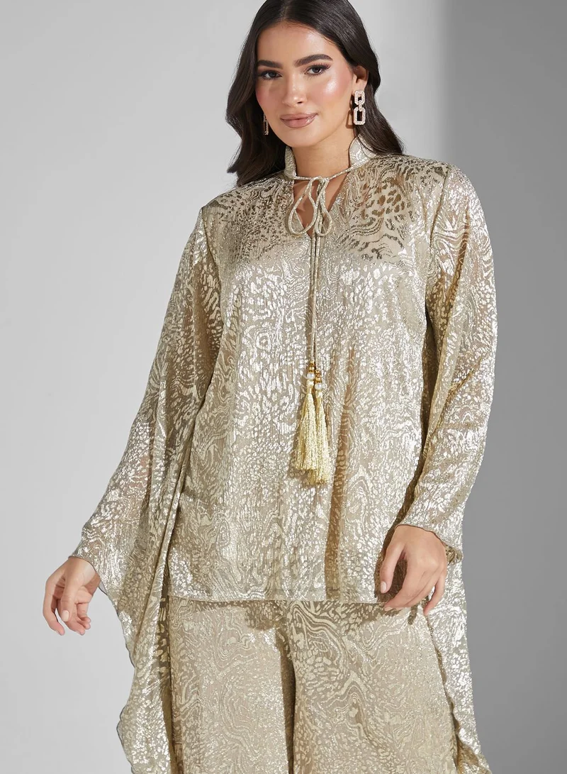 Golden Apple Printed Top & Pants Set