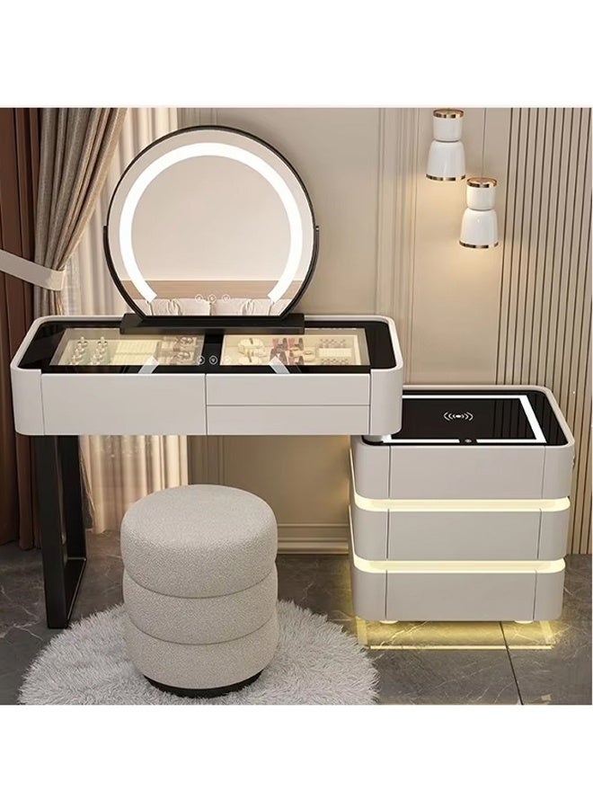 إن كي أكس طاولة تزيين زجاجية بتصميم متكامل: أناقة حديثة للغرف النوم والتصوير الشخصي الذكي - Image 1