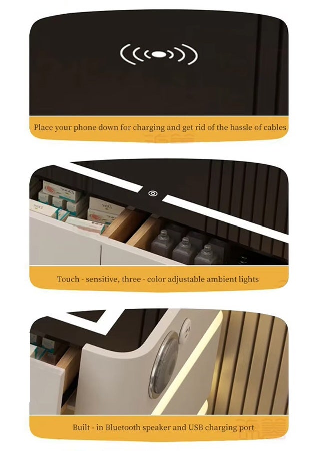 إن كي أكس طاولة تزيين زجاجية بتصميم متكامل: أناقة حديثة للغرف النوم والتصوير الشخصي الذكي - Image 4