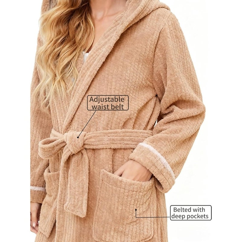 Cotton Bathrobe, Lightweight Long Kimono Robe for Spa, Hotel, Loungewear, Sleepwear, Free Size Spa Robe and Sleepwear- Soft Absorbent All Seasons Robe for Men and Women - Image 4