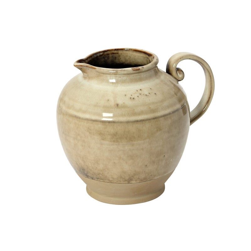Creative CoOp Stoneware Reactive Glaze Pitcher 8 L x 7 W x 7 H Greige