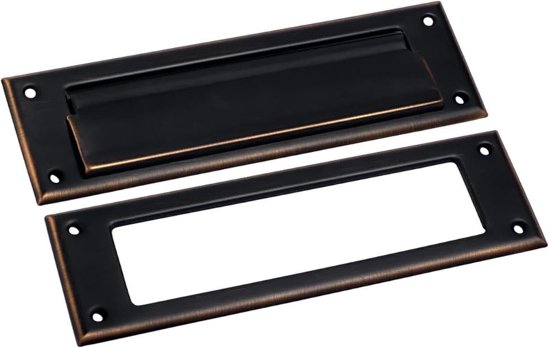 QCAA Solid Brass Mail Slot, with Solid Brass Interior Frame, 13" x 3.625", Venetian Bronze, 1 Pack, Made in Taiwan - Image 1